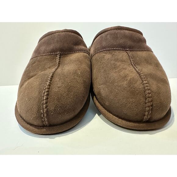 UGG Men’s Suede Shearling Slippers Size 10 Brown Cozy House Shoes NWOB main image 7